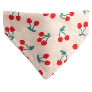 Cat Bandana - &quot;The Sweet Life&quot; - Cherry Print Bandana for Cat + Small Dog / Cherries, Fruit Print, Summer / Over-the-Collar Bandana