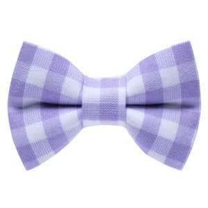 Cat Bow Tie - &quot;The Lazy Sunday&quot; - Lavender Purple Gingham Bow Tie for Cat Collar / Summer, Checkered, Check / Cat, Kitten + Small Dog Bowtie