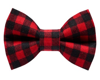 Cat Bow Tie - "The Ski School" - Buffalo Plaid Print