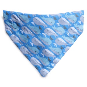 Cat Bandana - &quot;The Fin-tastic&quot; - Whale Print Bandana for Cat + Small Dog / Whales, Blue, Nautical, Ocean, Summer  / Over-the-Collar Bandana