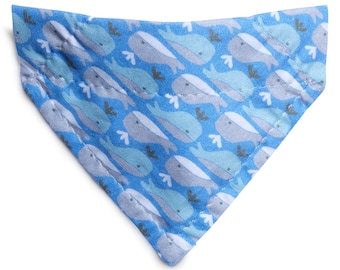 Cat Bandana - "The Fin-tastic" - Whale Print Bandana for Cat + Small Dog / Whales, Blue, Nautical, Ocean, Summer  / Over-the-Collar Bandana