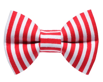 Cat Bow Tie - "The Double Date" - Red Stripe Valentine's Day Print