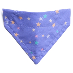Cat Bandana - &quot;The Starstruck&quot; - Purple Star Print Bandana for Cat + Small Dog / Purple, Pastel, Lavender / Over-the-Collar Bandana