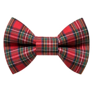 Cat Bow Tie - &quot;The Sleigh Ride Together&quot; - Red Christmas Holiday Plaid