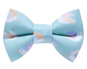 Cat Bow Tie - "The Winging It" - Seagull Bird Print Bow Tie for Cat Collar / Bird, Summer, Nautical, Mint / Cat, Kitten + Small Dog Bowtie