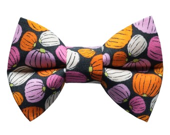 Noeud papillon pour chat - « The Patch You Later » - Noeud papillon imprimé citrouille d’Halloween pour collier de chat / Halloween d’automne / Chat, chaton + petit noeud papillon pour chien