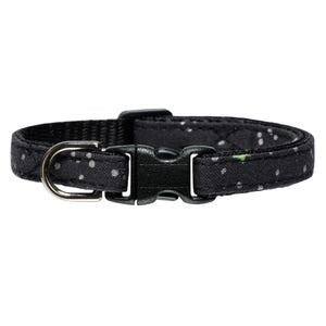 Cat Collar - &quot;The Spaced Out&quot; -  Breakaway / Halloween, Rifle Paper Fabric, Stars Print, Black and Silver Metallic / for Cat + Kitten