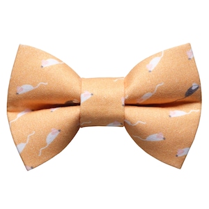 Cat Bow Tie - &quot;The Intruder Alert&quot; - Mouse Print Bow Tie for Cat Collar / Mice, Pastel, Orange / Cat, Kitten + Small Dog Bowtie