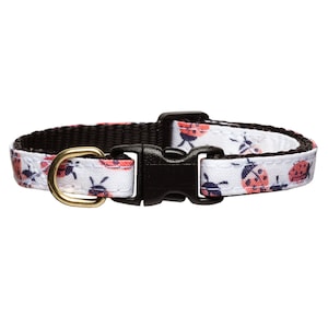 Cat Collar - &quot;The Spot On&quot; -  Breakaway / Ladybug Print, Bug, Summer Fabric / for Cat + Kitten