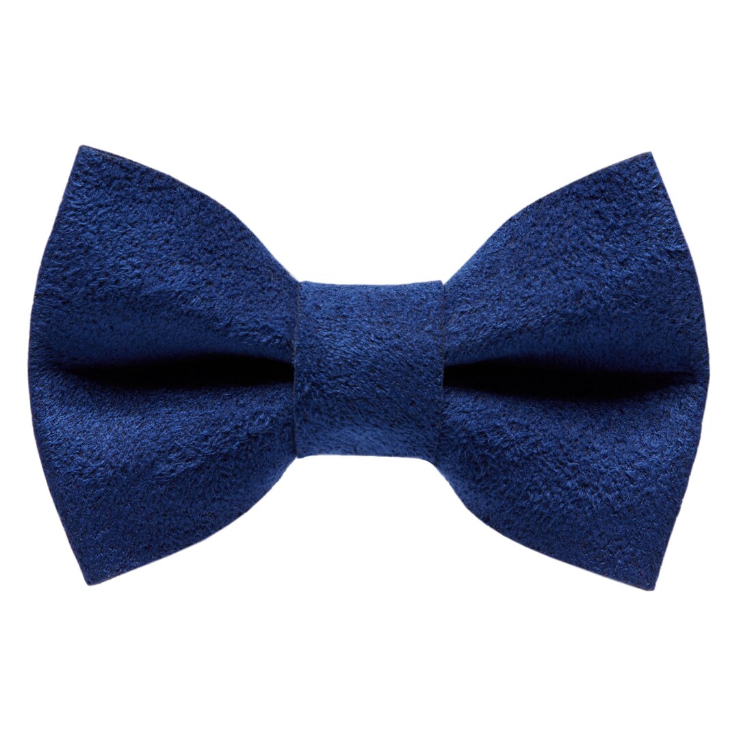 Cat Bow Tie the Luxe Navy Ultrasuede - Etsy