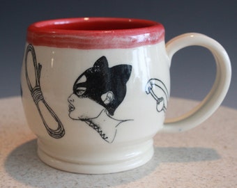 Ceramic Mug Handmade  24 Oz Coffee or Tea Cup NSFW BDSM Kink Dom Sub