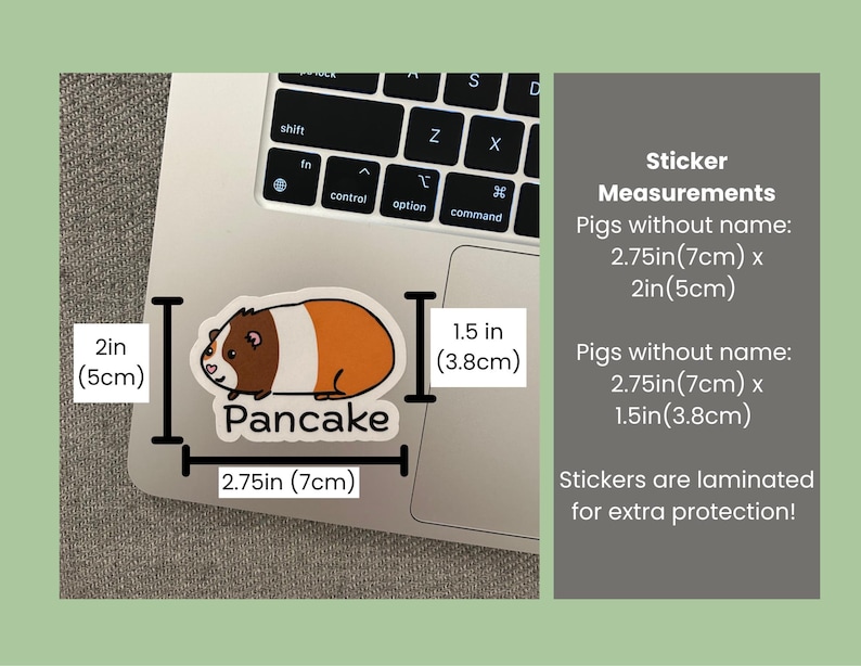 Custom Guinea Pig Sticker: Personalized Pet Portrait (Made with 100% Recycled Sticker Paper) image 3