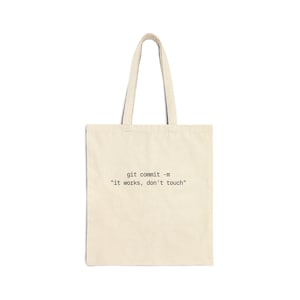 Git Commit Tote Bag | Programmer Humor, Coding Gift (Canvas)