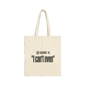 Git Commit Tote Bag | Programmer Humor, Coding Gift (Canvas)