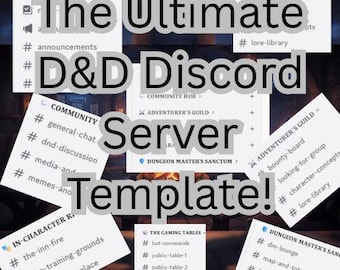 Discord Template | Dungeons and Dragons | Pre-Built TTRPG Hub (Digital Download)