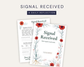 Signal Received • Printable Nervous System Tracker • Daily Mental Health Check-In • Trauma-Informed Reflection Tool • Self Care PDF