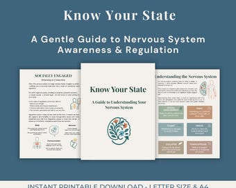 Nervous System Workbook PDF | Nervous System States Educational Poster & Reflection | Polyvagal-Inspired Mental Health Printable