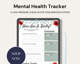 Mental Health Tracker Printable Daily Mood Tracker Wellness Tracker PDF Therapy Worksheet Nervous System Tracker Self Reflection Template