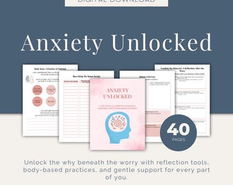 Anxiety Workbook | 40-Page Printable Mental Health Journal | Nervous System Regulation, Somatic Tools, Parts Work, Trauma-Informed PDF