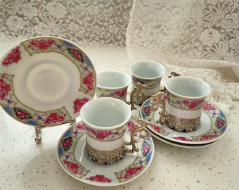 Set di tazzine da caffè espresso in porcellana italiana vintage Tipo Limoges