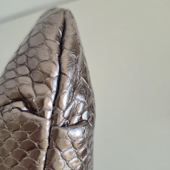 Vintage Silvano Biagini Silver Python Leather Sho… - image 7