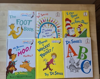 Vintage Dr. Seuss-boeken voor beginners: Grolier-boekenclubset