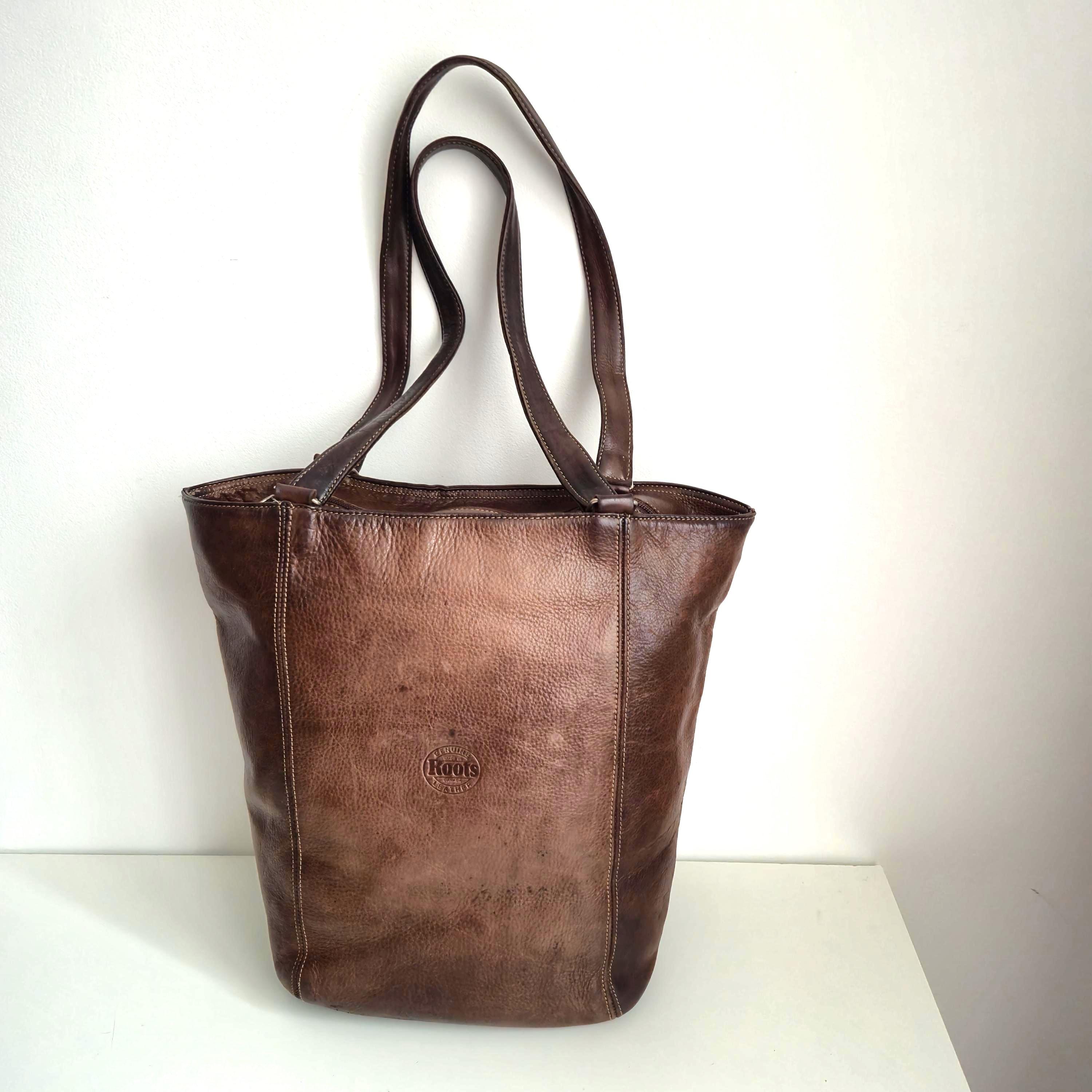 Roots Leather Tote Bags Canada - Etsy Canada