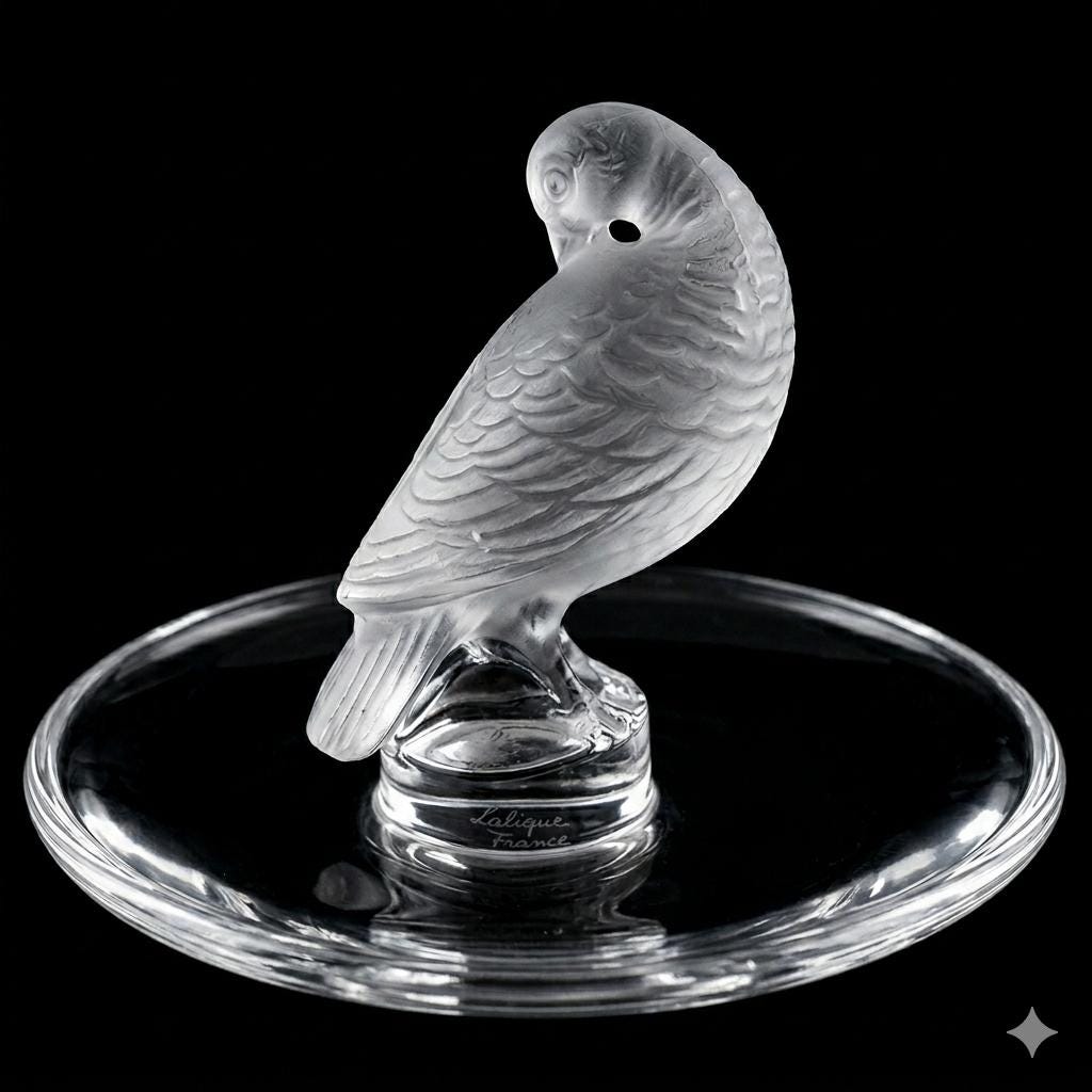 『LALIQUE』クリスタルガラス・リングトレイ雀 Lalique Bird Ring Holder - Etsy