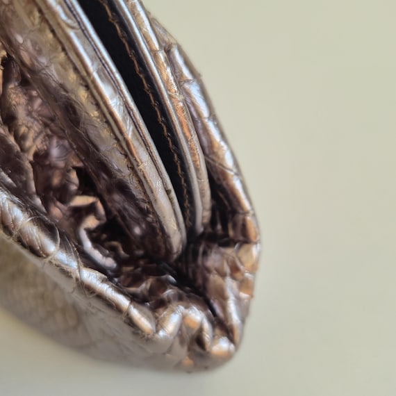 Vintage Silvano Biagini Silver Python Leather Sho… - image 5