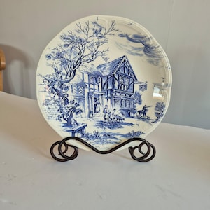 Gien France Ludlow Faience Plate – French Earthenware – Hunting Scene – Rustic Countryside Decor