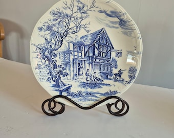 Gien France Ludlow Faience Plate – French Earthenware – Hunting Scene – Rustic Countryside Decor