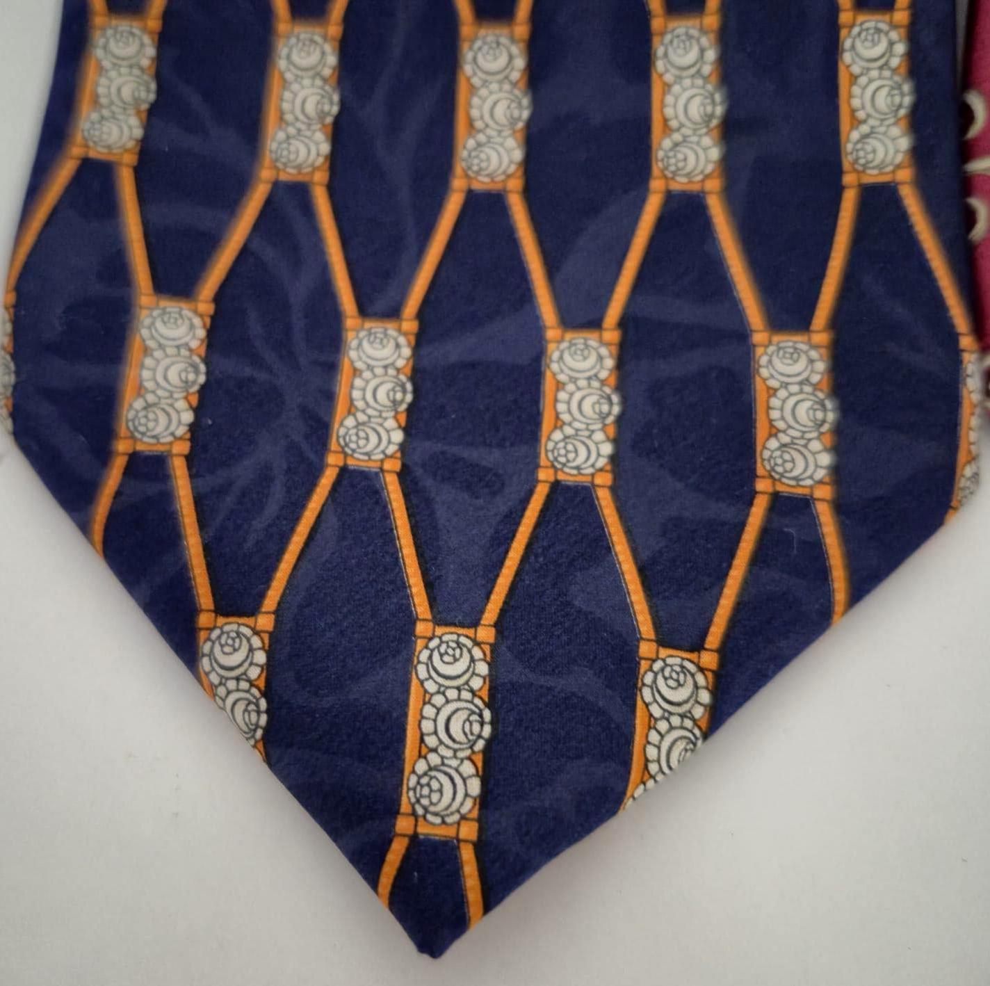 Lot De 5 Cravates Lanvin En Soie - Occasion, Multicolores, Belles Motifs, Pour Homme