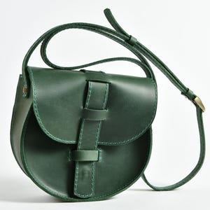 Boho Leathert Crossbody Bag|Handmade Leather Bag|Vintage Saddle Purse|Minimalist Vintage|Shoulder Bag for Her|Small Round Purse with Vintage