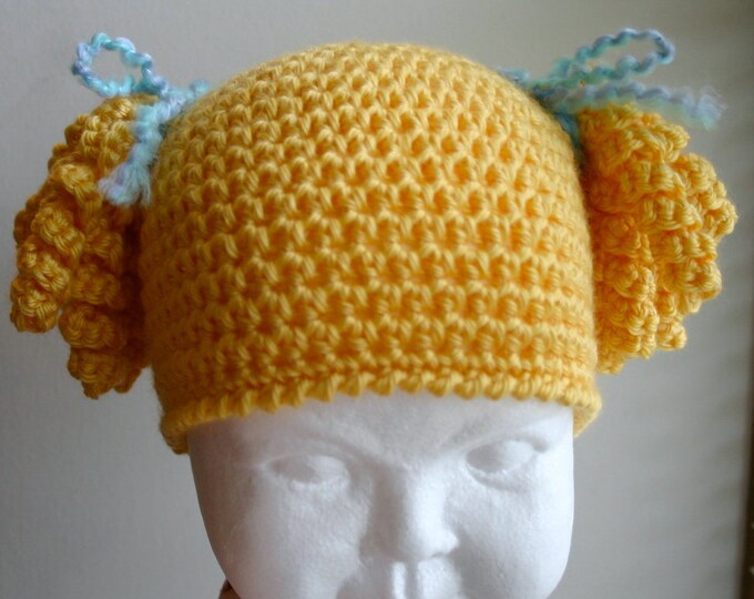 Little Miss Curly Q Crochet Beanie 03 36 612 Toddler Etsy