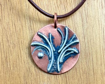 Copper and Sterling tree pendant, tree of life, mixed metal jewelry