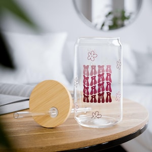 Mama Ice Coffee Cup With Lid and Straw, 16oz Cup, Mom Coffee Gift, Mother&#39;s Day Gift, Birthday Gift, New Mom Gift