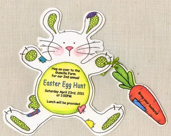 personalized easter birthday bunny party invitations etsy