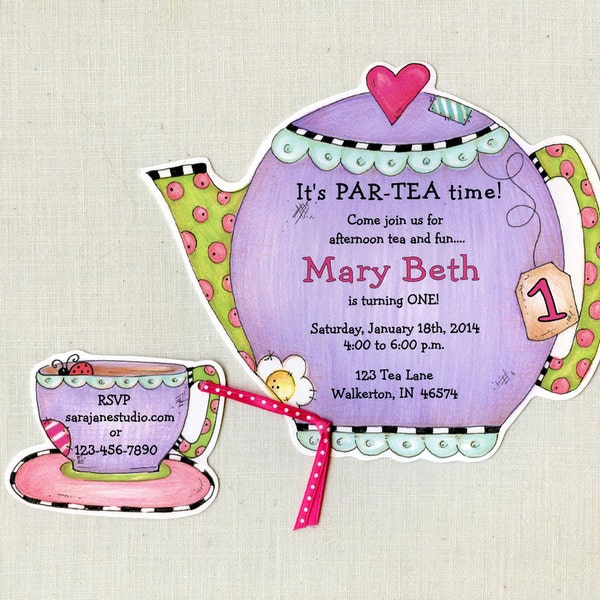 Teapot Invitations Etsy