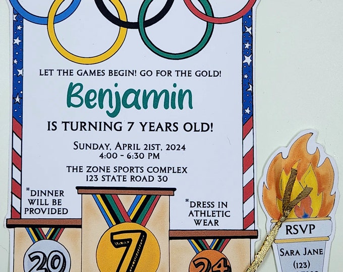 30 Jeux olympiques Invitations de fête d'anniversaire sports jeux