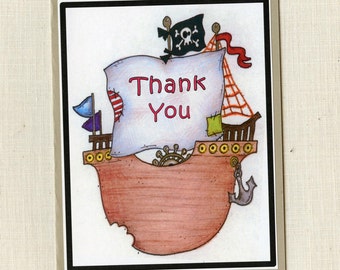 15 Pirate Ship Birthday Party  Thank You Cards