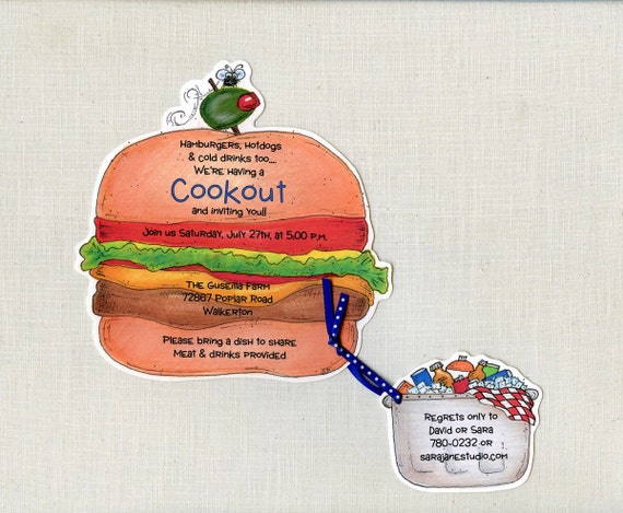 Gender Reveal Hot Dog Burger Personalized Digital Invitation YOU PRINT
