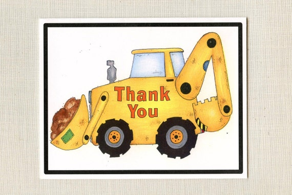 Fete Danniversaire De Pelleteuse Construction A 30 Cartes De Etsy