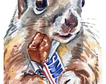 Energy Booster Squirrel Art Print