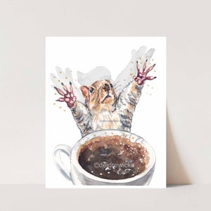 Red Squirrel Watercolour Painting Black Magic Coffee Art Print image 2