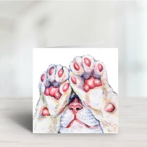 Cat Toe Beans Blank Greeting Card