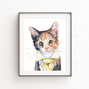 The Poet Calico Cat With a Romantic Soul Coloured Pencil Art image 4