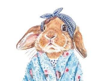 Long Eared Weekend Lop Eared Rabbit Print