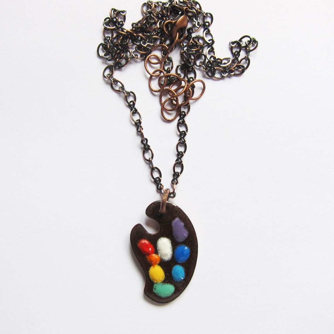 Enamel painters palette necklace Artists palette pendant Etsy