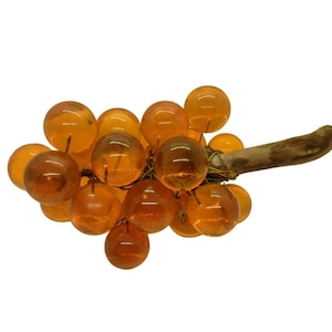 Mid Century Modern Lucite Grape Cluster on Driftwood