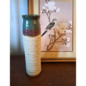 Handcrafted Ceramic Vase: Vintage MCM Earthy Glaze, 10&quot;